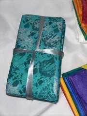 Lot Of 15 Fat Quarters Batik Primary Colors And Turquoise Teal