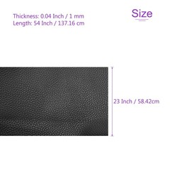 23 ” x 54 ” Faux Leather Strip Furniture Cover Pebble Skin Black PU
