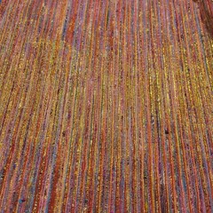 Pinks, Colors, Metallic Gold Handwoven Silk Fabric – Sari Waste – Eco-Friendly