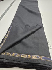 All Wool Super 120s Suiting Fabric Black 14.5 Yards Huddersfield England