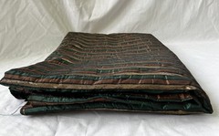 Vintage Fabric ~5 Yds Metallic Stripes (Black/Green/Gold/Copper) Costume/Craft
