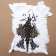 Natural Rabbit Hide Fur Pelts – Craft & Sewing Quality – Spotted Color – 5 Pack