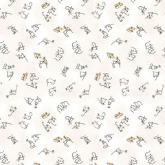 1/2 Yard Fabric – Mouseplay | Baby Mice – White by Anita Jeram by Clothworks