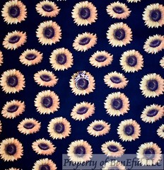 BonEful Fabric FQ Cotton Quilt VTG White Red Blue Small Rose Flower Tiny Antique