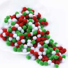 600 Pieces Christmas Fluffy Ball for Crafting Red Green White Felt Balls (10MM)