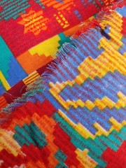 5.5 Yds×43″Vtg.Retro Bold Colors Cotton/Synthetic Blend Lightweight Fabric (#41)