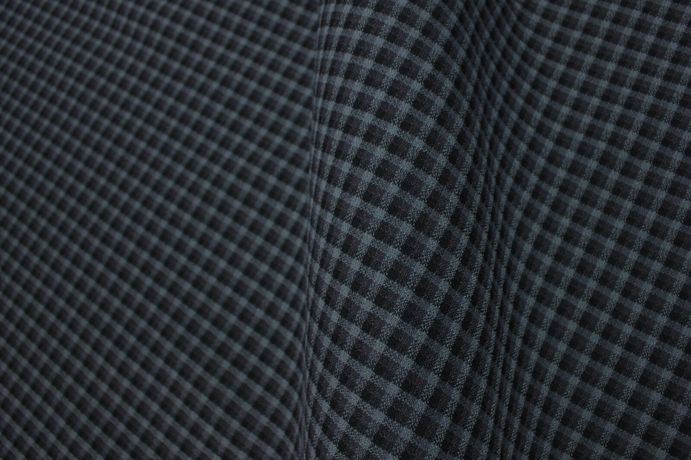 Mercedes W124 200E 500E Seat Karo Black Check Car Upholstery Fabric- No Foam