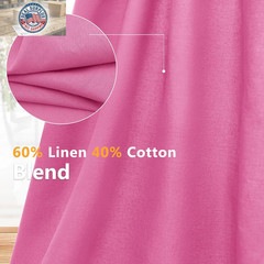 Pink Linen Cotton Fabric Half Yard 61″ Wide, Linen Cotton Blend | Breathable 60%