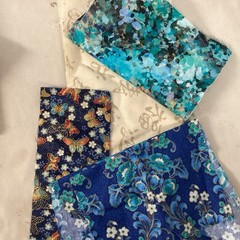 Oriental Fabric Scrap Lot 10 Pieces Quilting Cotton Fabric Mixed Colors