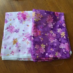 Studio 8 Quilting Treasures Fabric Watercolor Floral Lot 2 Pink Purple 109×43