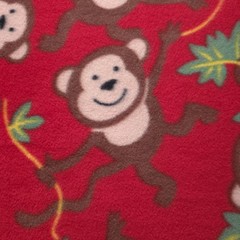 Monkey Fleece Fabric 58″ Wide Jungle Monkeys Vines Fleece Yard Red