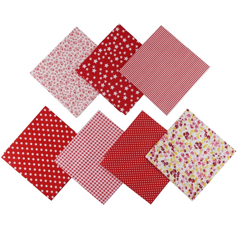 Jukway 7PCS Different Patterns Printed Cotton Fabric Squares 50 cm x 50 cm Ha…