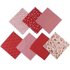 Jukway 7PCS Different Patterns Printed Cotton Fabric Squares 50 cm x 50 cm Ha…
