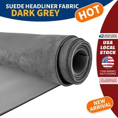 78″x60″ Dark Grey Suede Headliner Fabric with Foam Backing Car DIY Replacement