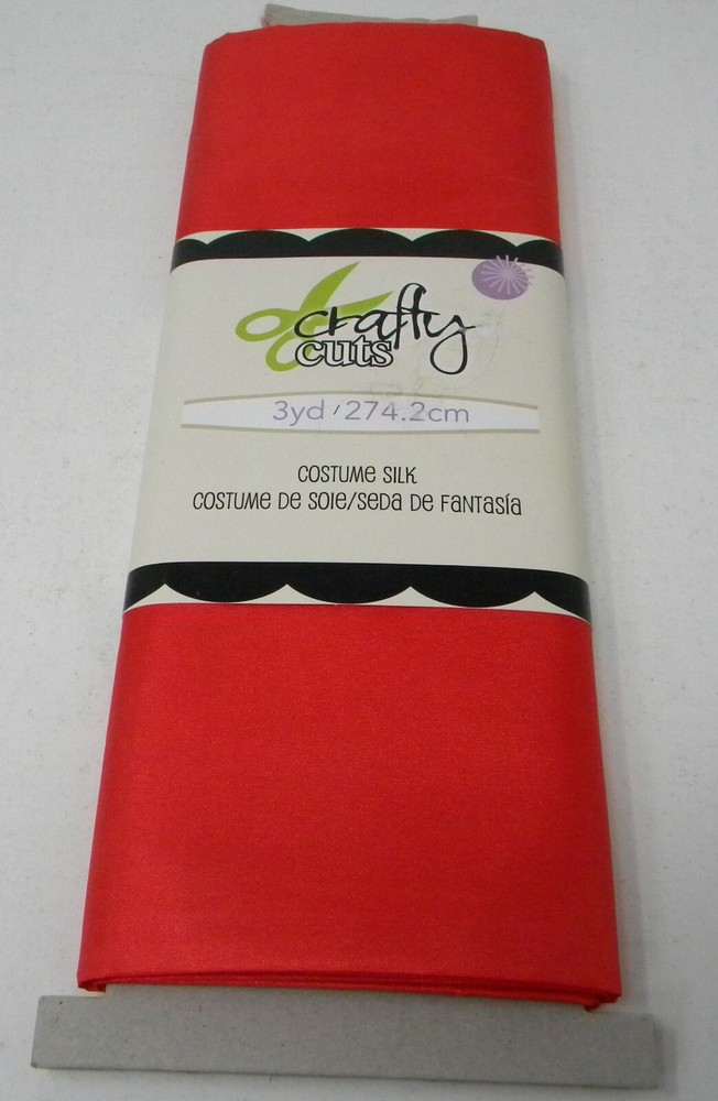 Crafty Cuts Faux Costume Silk RED 3 Yards Polyester 108″ x 44″