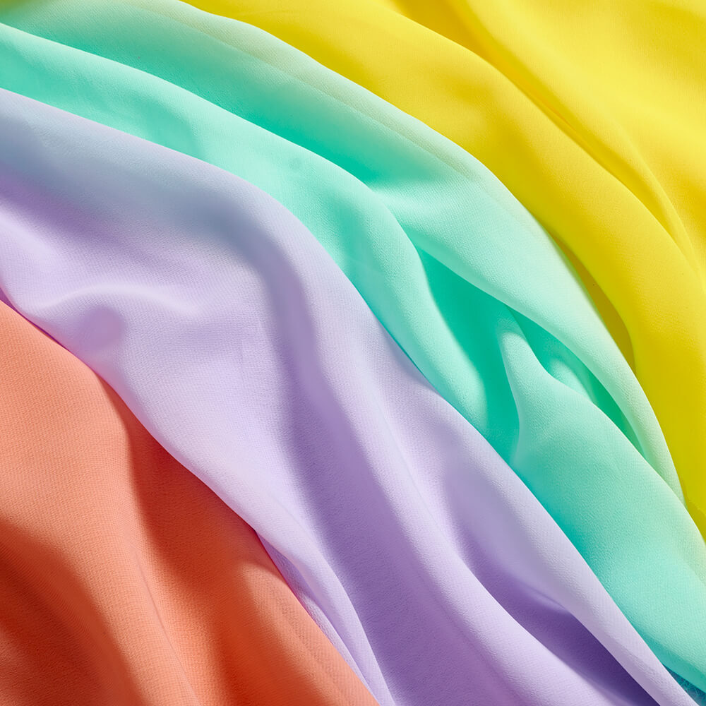 Solid Chiffon Fabric Polyester Dress Sheer 58” Wide By the Yard All Colors