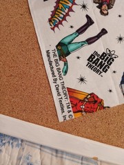 OOP Camelot Fabrics Big Bang Theory 22″ X 24″ Fabric Piece-Superhero Version-EC