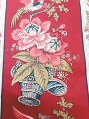 Waverly Fabric Rochelle French Country Rooster Multicolor Floral 60X 55 Cotton