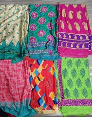 Women’s 10Pc Lot Vintage Art Silk Sari For Art & Craft Work Indian Saree Fabric
