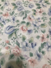 Vtg 80s 90s Floral Twin Flat Sheet Fabric 64×96 Pastel Watercolor Sewing DIY EUC