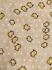 Tiny Yellow Chicks on Light Pink White Polka Dots Time for Teddie 1/2Y x 44″W