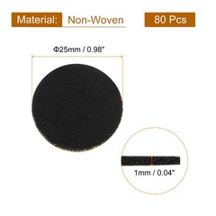 80Pcs Round Felt Circles 25mm (1″) Non-Woven Felt Fabric Sticker Black