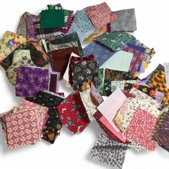VTG 2 Inch Craft Fabric Squares Mixed Scrap Quilt Pieces Junk Journal Crafting