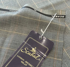 Scabal AIRCOM Wool Fabric Moss Green Plaid 2.0m / 2.2yd Summer Jacket England