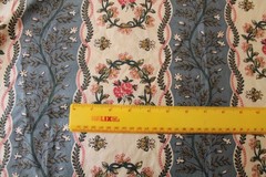 Vintage cameo floral “garland ribbon” polished cotton fabric length 66″