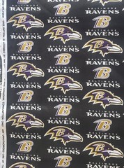 BALTIMORE RAVENS Fabric Cotton Material 17″ x 56″ NFL FOOTBALL NEW