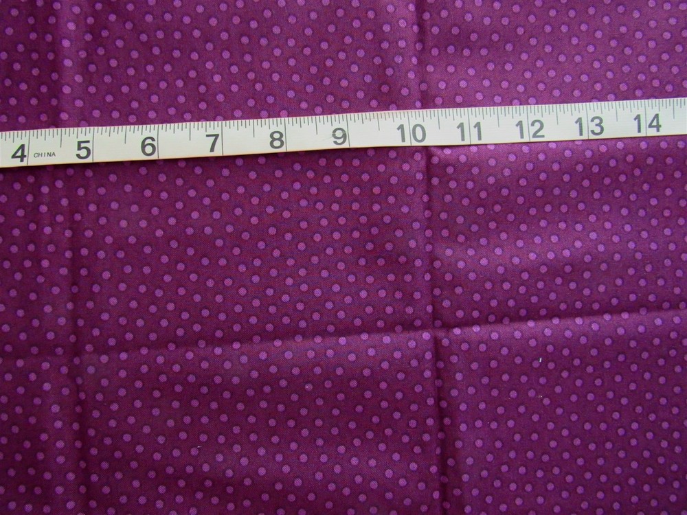 1/2 yd Cotton Fabric “Studio 8” by Quilting Treasures Purple with Purple Dots