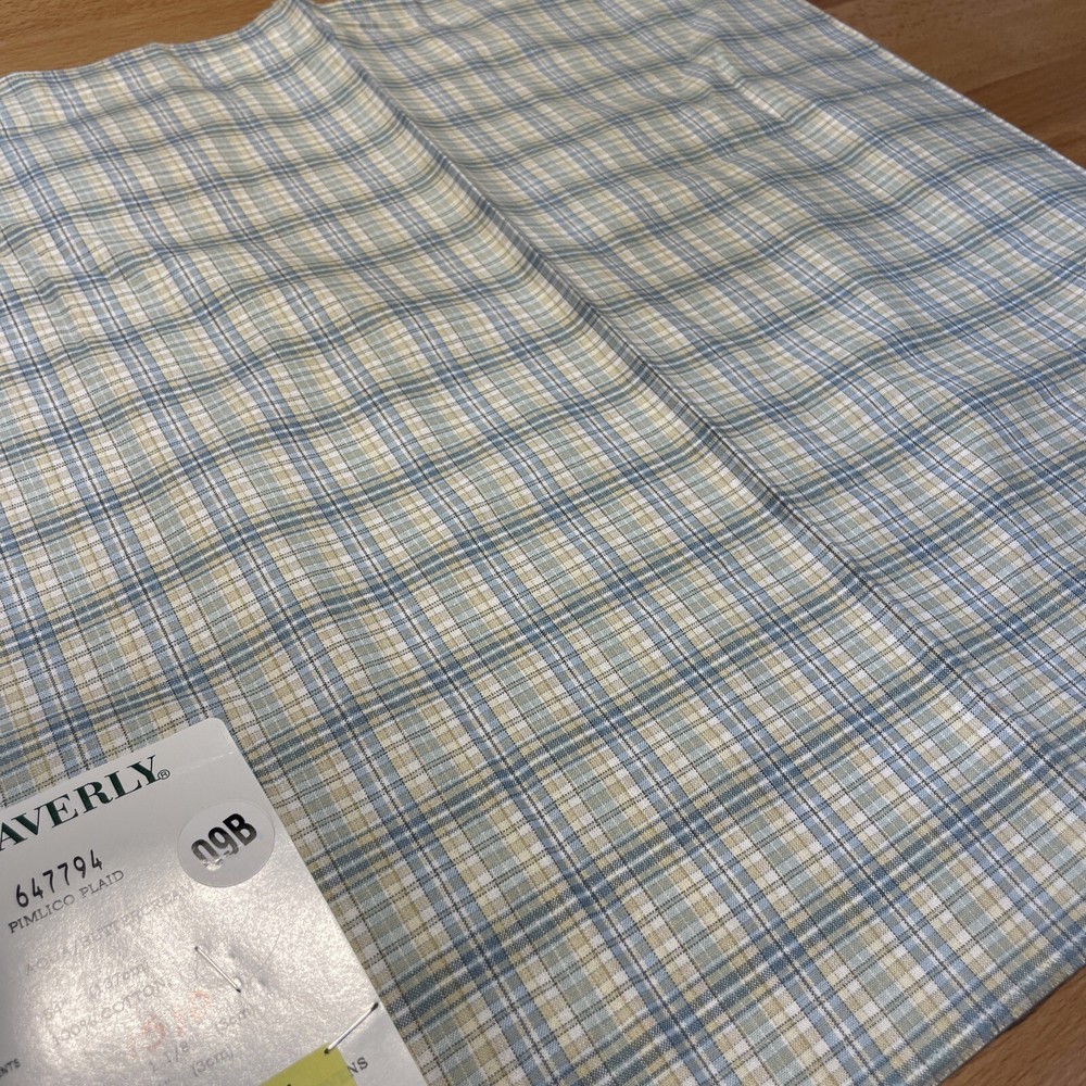 Waverly Vintage Pimlico Plaid Aqua/Buttercream 17” X 17”New