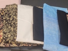 Vintage Lot of 24 lbs of Fabric Remnants Quarters Yards ~ 30 Different Patterns