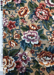 Stanley King Fabricut Vintage Red Green Blue Floral Fabric By The Yard
