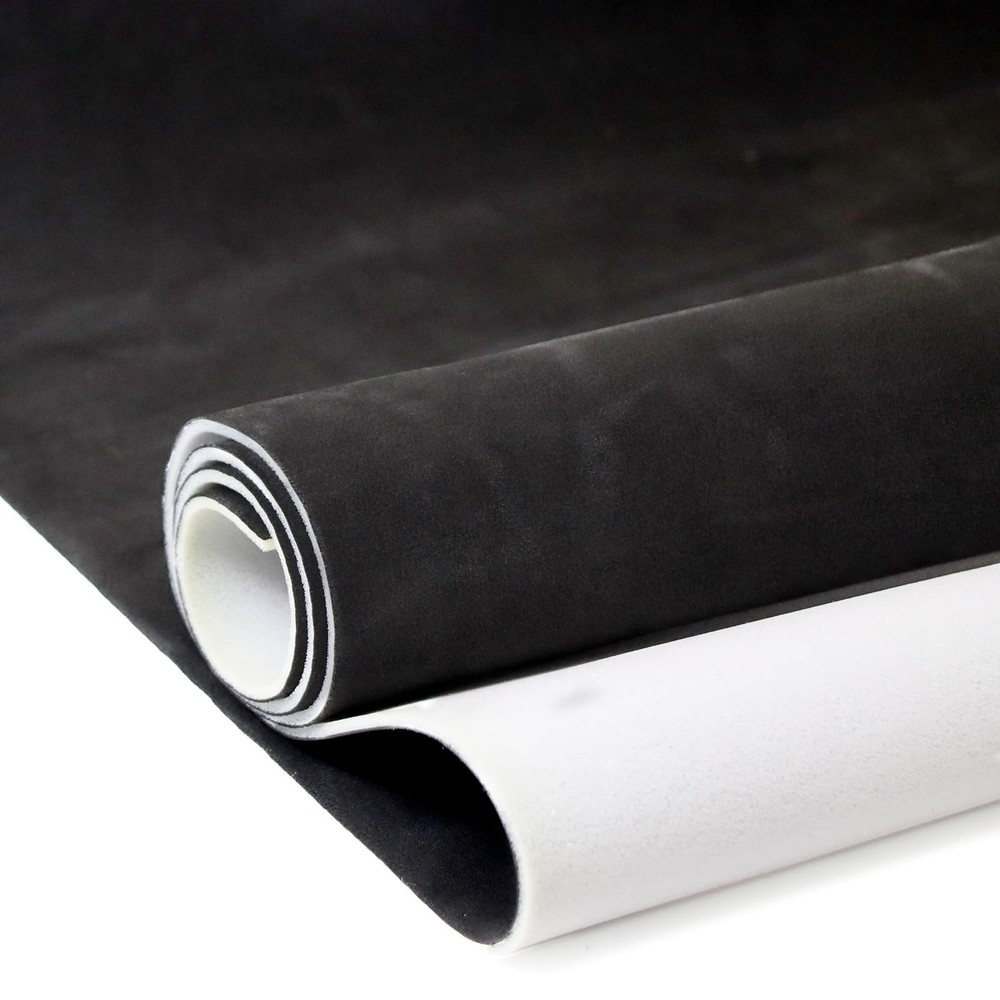 Black 96×60 Inch Suede Auto Headliner Fabric Foam Backing Car/Truck/SUV/RV