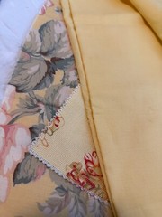 Lot of 4 yellow color design fabrics floral solid quality vintage new