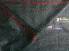 DORMEUIL 67% WOOL & 33% SILK JACKETING FABRIC “Dorsilk Red” Check/Plaid = 2.0 m.
