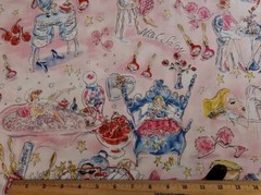 RED ROOSTER Fabric – THE BEAUTY SHOP – by the HALF yard (18″)