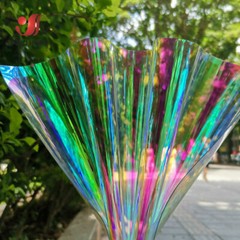 Iridescent Holographic Transparent PVC Fabric Vinyl Material Bow Bag Craft DIY