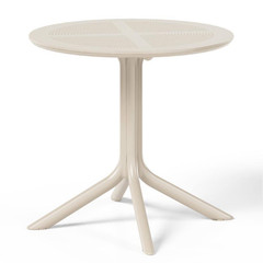 Frond&Form Modern Outdoor Patio Poly Plastic 31.5″ round Dining Table in Sand