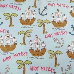 Flannel Joann’s Fabric Cotton 2.33 Yards x 43″ wide Blue Pirate Children’s Print