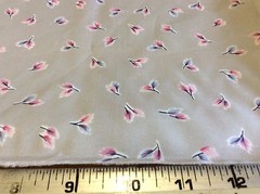 FEATHERS ON GRAY POLY FOR BURLINGTON STUDIO PRINTS 60 INCH WIDE- 5/8 YARD