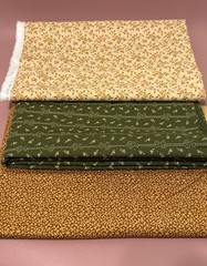 3 Vintage Fall Fabrics 44″ W x 39″ / 41″ / 43″ L Virginia Robertson Fabri-Quilt