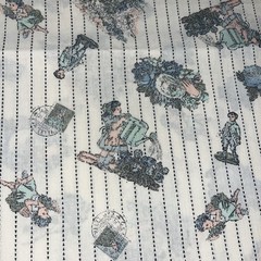 Juvenile Print Fabric 60” X 2 Yards 60-70s Lightweight Pastel Colors