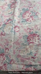 VTG SHABBY FADED PINK ROSE FLORAL COTTON FABRIC 35×171 45Y G2U
