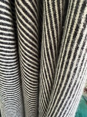 Vintage Diagonal Stripe Wool‑Mohair blend Knit  charcoal  Ivory 58″ 4 Yards. 25″