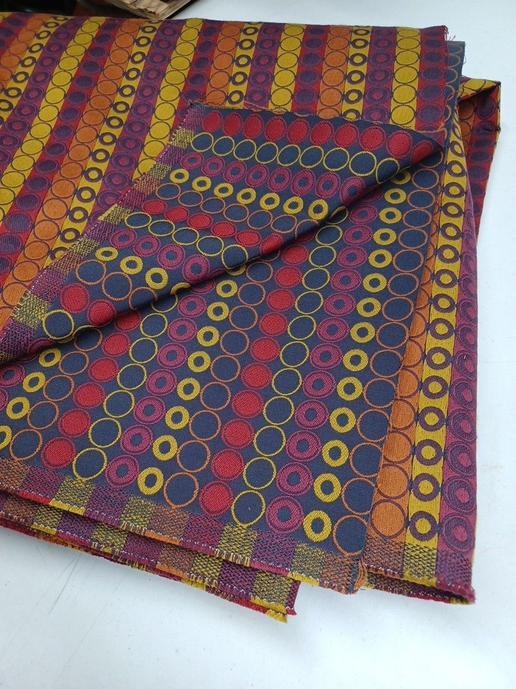 Anzea Upholstery Fabric Enterprice Circles Purple Yellow 4.5 yds Germany