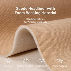 Auto Headliner Fabric 97″ L × 60″ W Stylish Mesh with Foam Backing – Tube P
