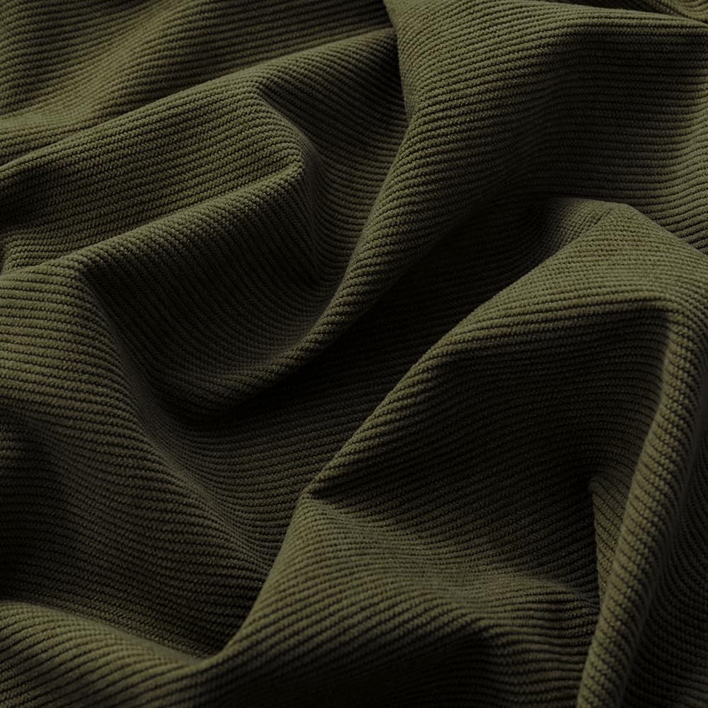 5 Yards Corduroy Fabric, 60″ Wide Olive Green Chair Upholstery Fabric, Breath…