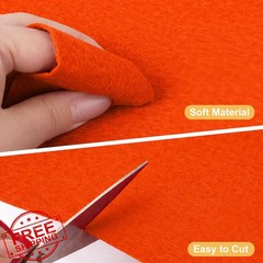 JOSNAAN 8×12 Orange Felt Fabric Sheets – 6PCS Felt Squares -1 Colors Soft Fel…